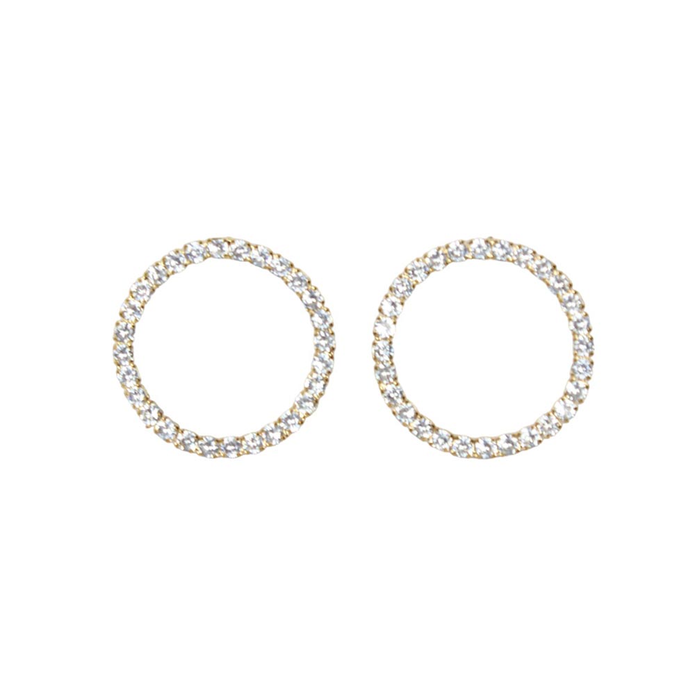 Orecchini a bottone a cerchio con strass