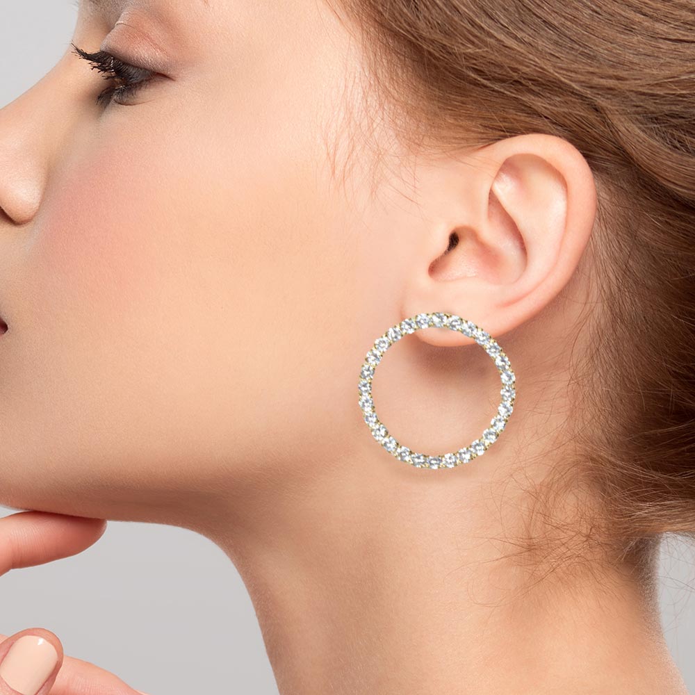 Orecchini a bottone a cerchio con strass