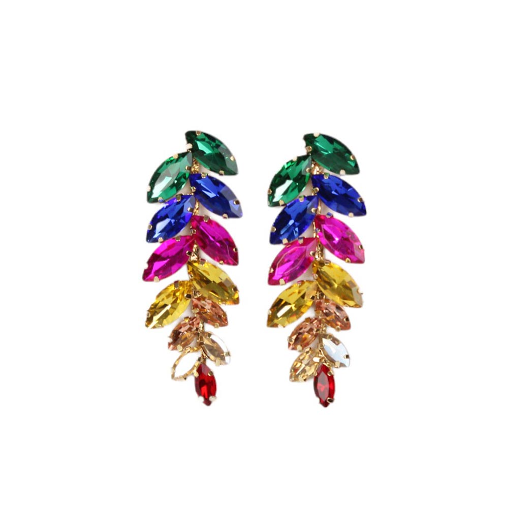 Orecchini colorati pendenti con pietre sfaccettate Valeria