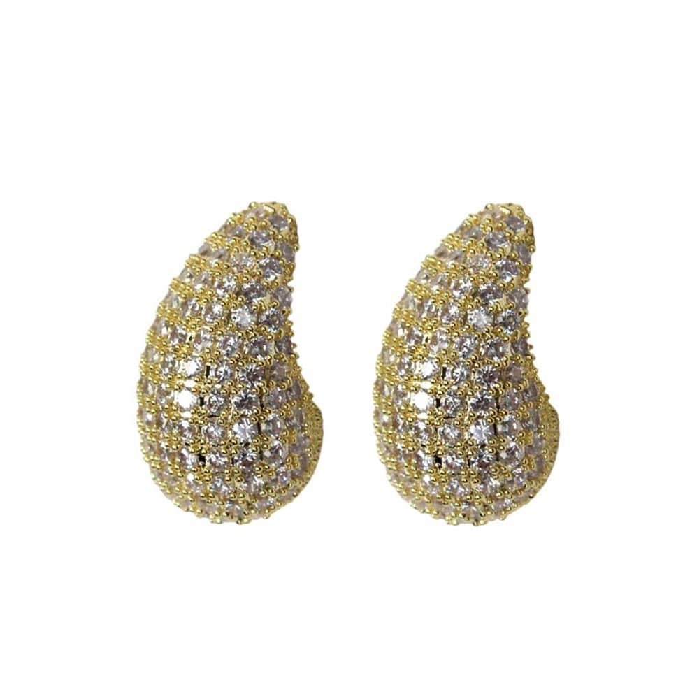 Orecchini goccia con strass oro Drop