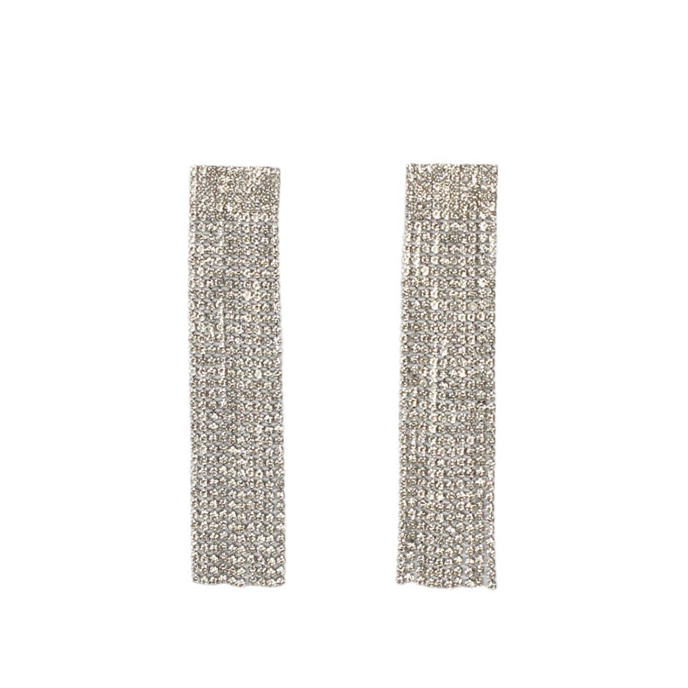 Orecchini pendenti con strass argento Lisa