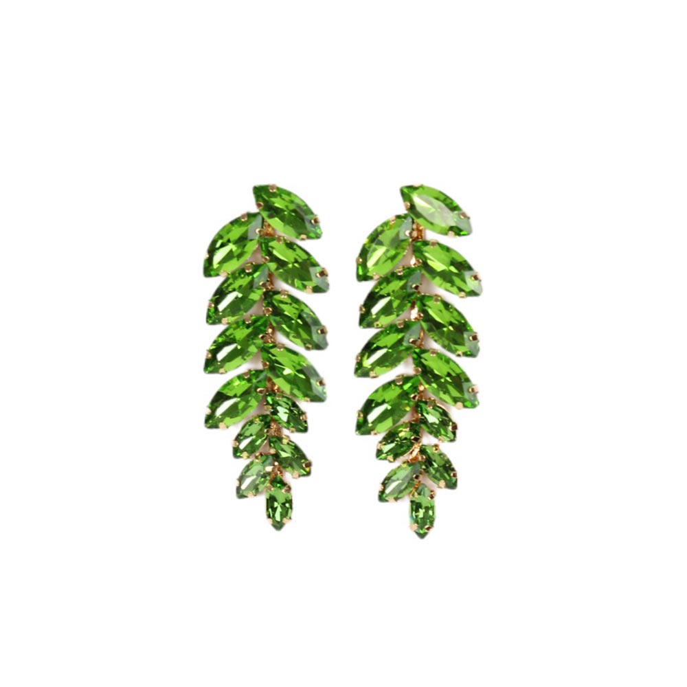 Orecchini verdi pendenti con pietre sfaccettate Valeria