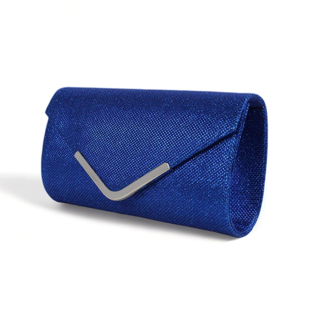 Pochette cangiante blu con tracolla Milena