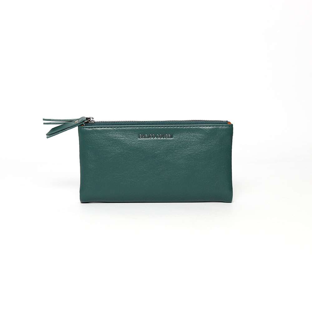 Portafoglio Enrico Coveri verde doppia cerniera Karila