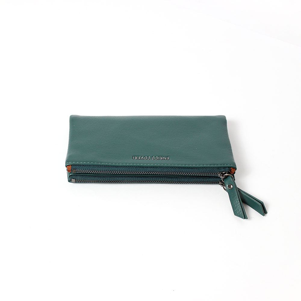 Portafoglio Enrico Coveri verde doppia cerniera Karila
