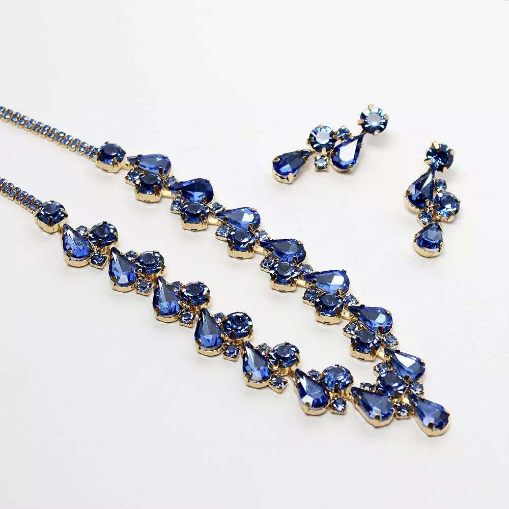 SET ORECCHINI E COLLANA BLU DA CERIMONIA KARILA