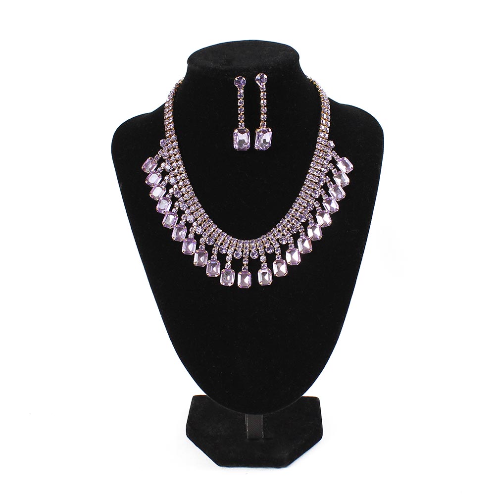 Set collana e orecchini lilla Laila