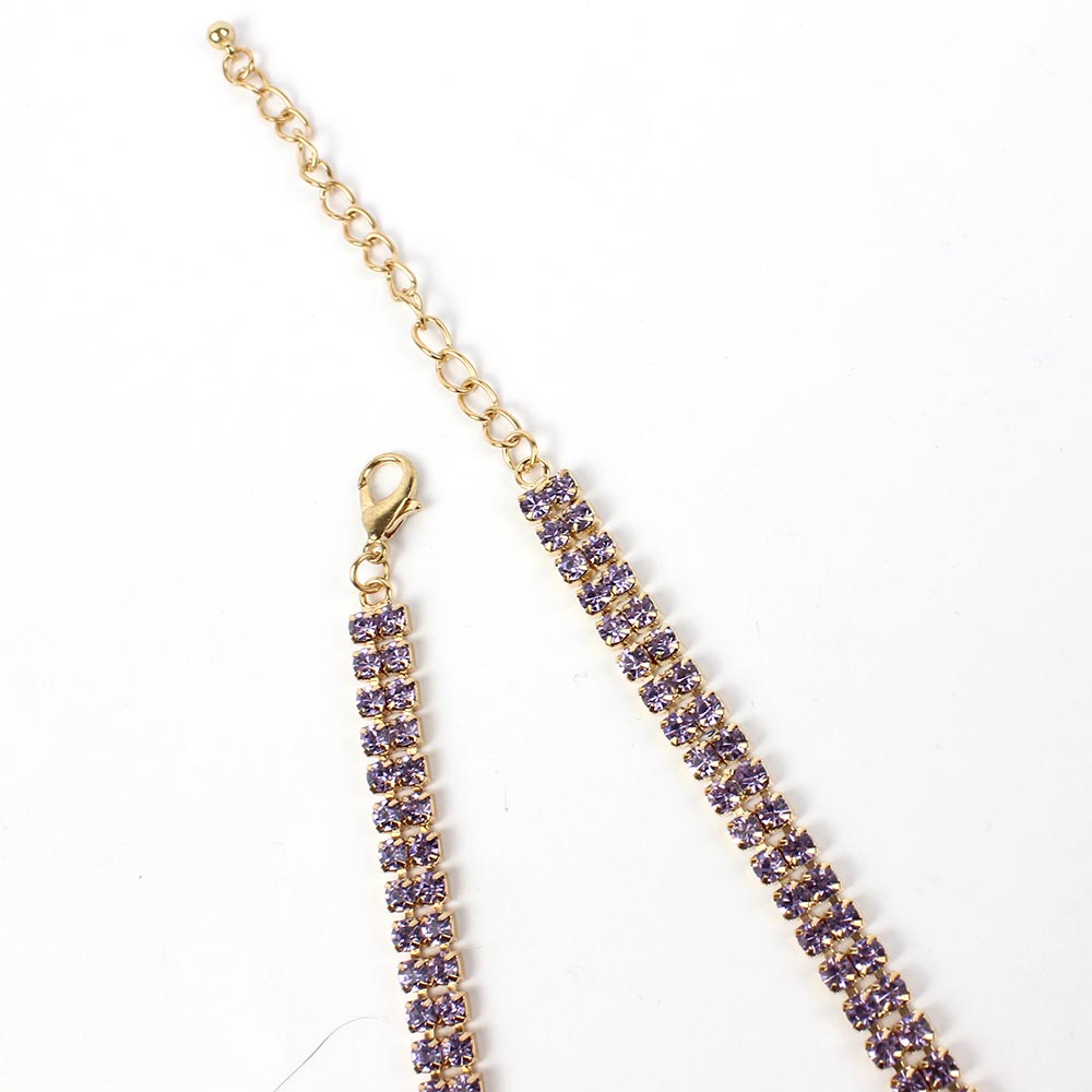 Orecchini Margherita In Oro Giallo 9K Con Zirconia Lilla 3mm - Fatti A Mano UK In Confezione Regalo