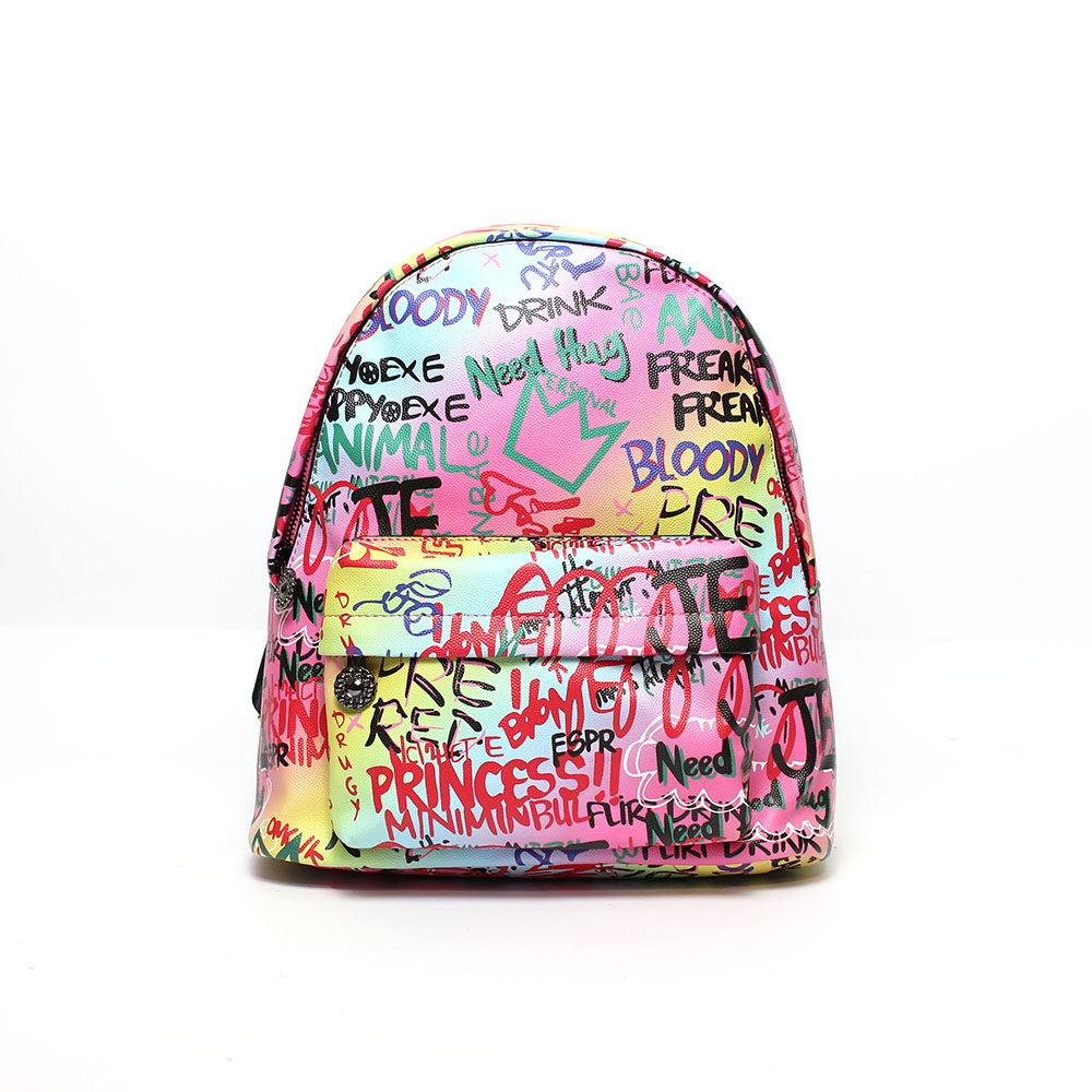 Zaino Kevin Jeans rosa graffiti Karila