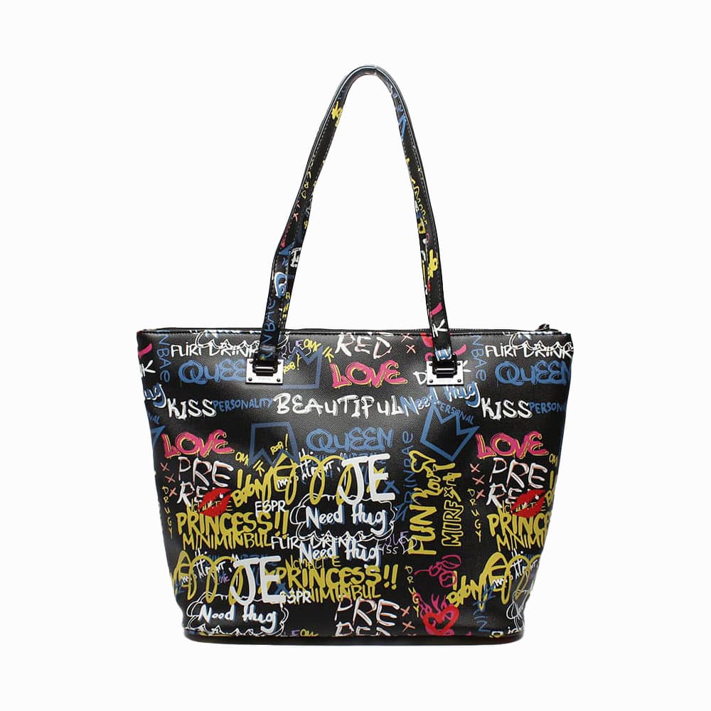 borsa a spalla nera Kevin Jeans graffiti Karila