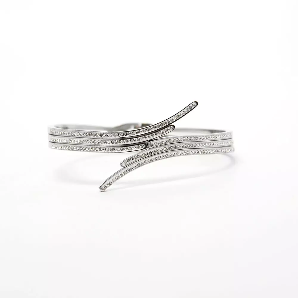 bracciale rigido argento con strass Karila