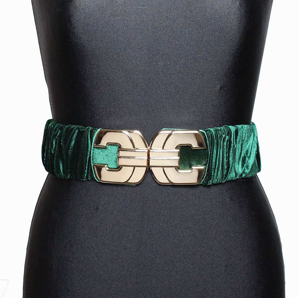 cintura verde elastica in velluto Karila