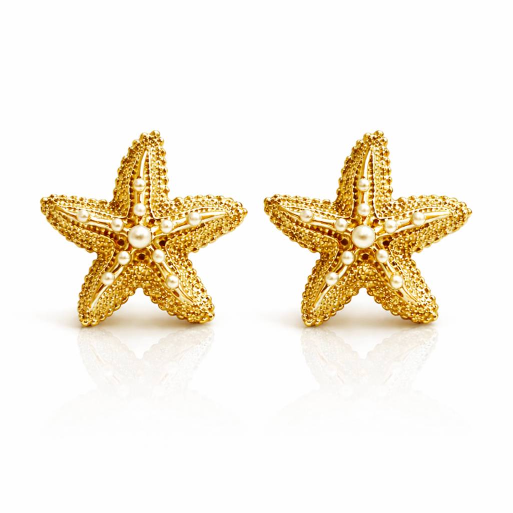 Orecchini oro con perline Stella Marina (1) Orecchini oro con perline Stella Marina - immagine 1